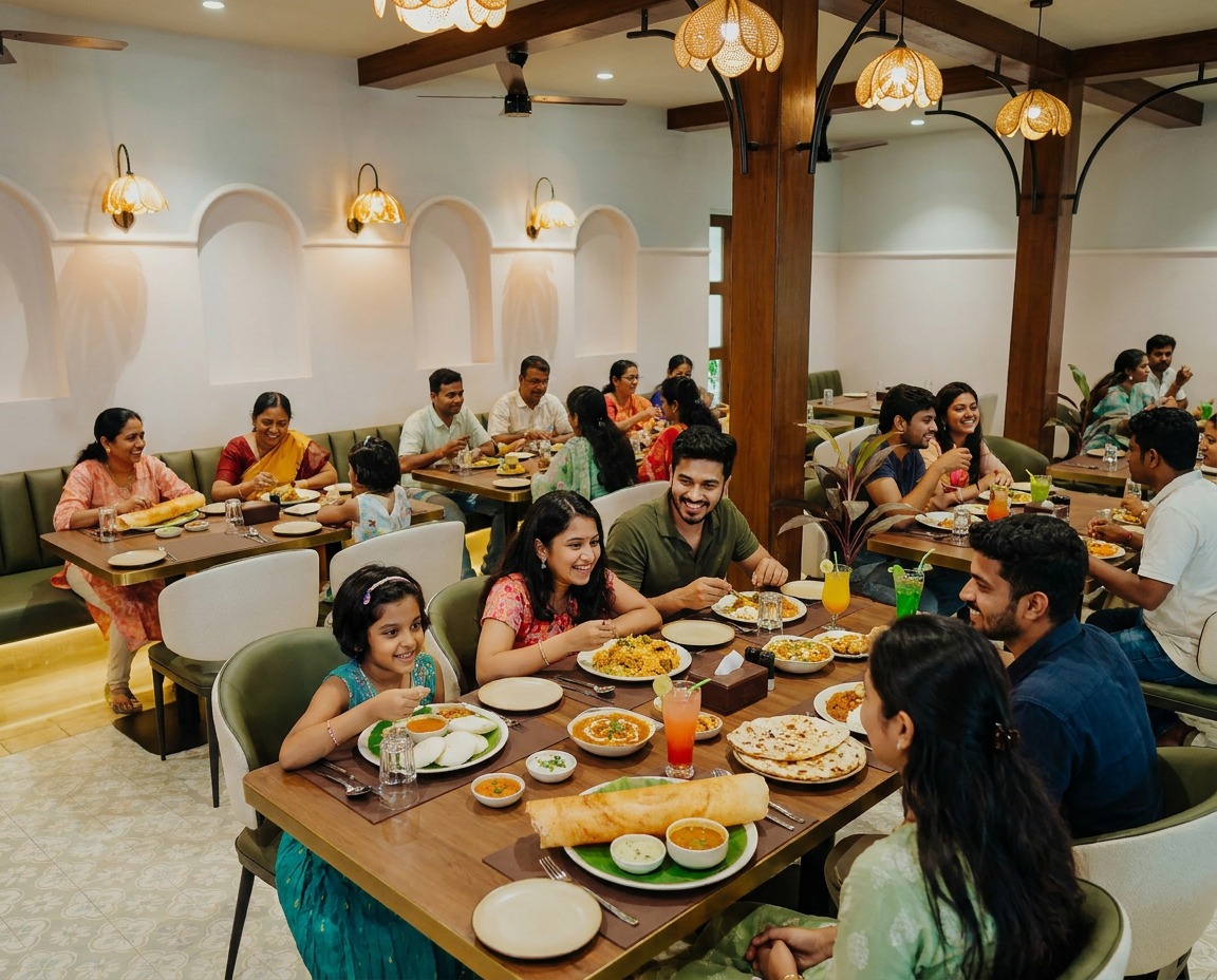 Best Family Restaurant Near Wakad Pune with vegetarian food, family-friendly ambience, and premium dining experience at Agatya Pure Veg